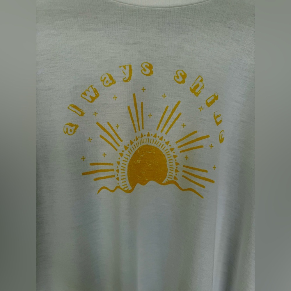 Hiatus Brand White Short Sleeve T-shirt With “Always Shine” On Front. Sz XL. EUC - Picture 7 of 11